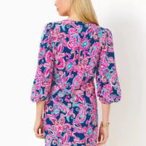 NWOT Lilly Pulitzer Emery Long Sleeve Dress Multi Flitting About XXL - Picture 2 of 6